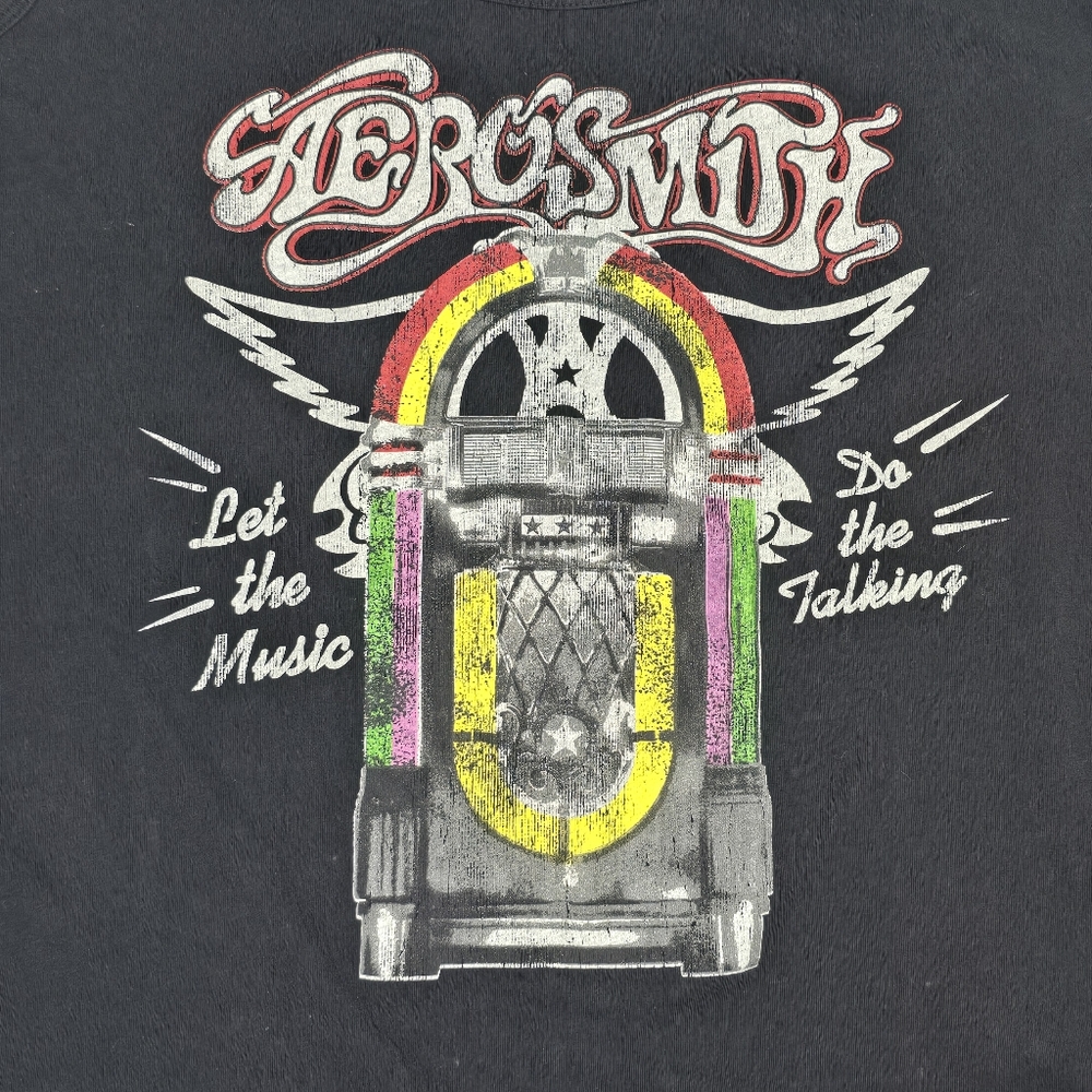 Aerosmith Let the Music do the Talking Black Printed Tank Top - Picture 6 of 8